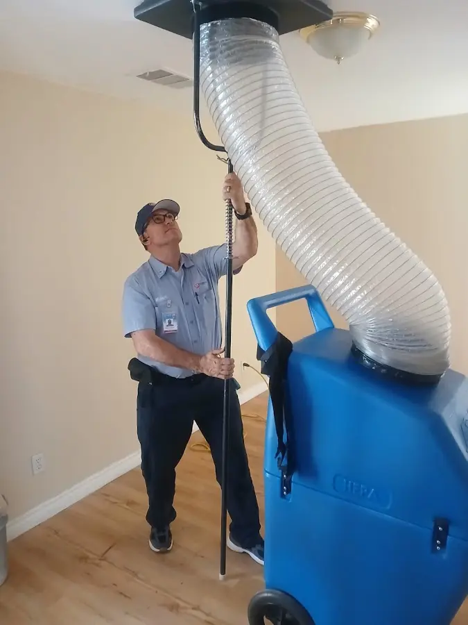 Mini Split Installation technician using HEPA equipment in South Salt Lake
